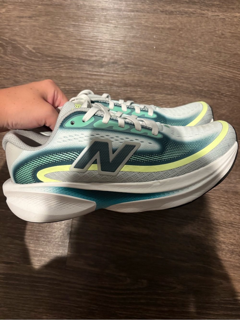 New Balance Kids' Sneakers in Teal, Light Gray and Neon Yellow